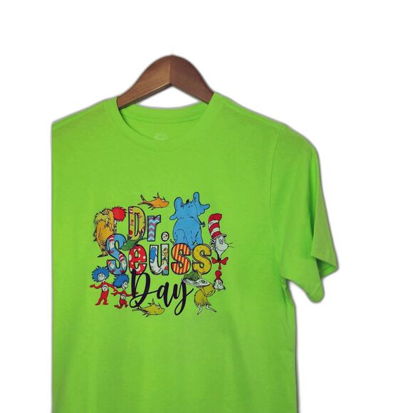 Dr. Seuss Day Neon Green Graphic Unisex Young Adults Teen Shirt NWOT XXL - Picture 5 of 16